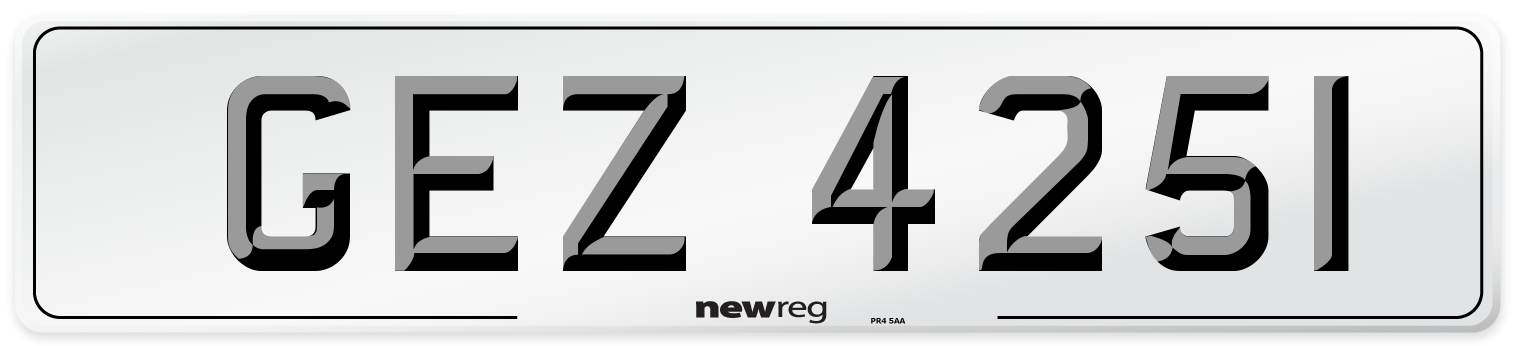 GEZ 4251 Number Plate from New Reg